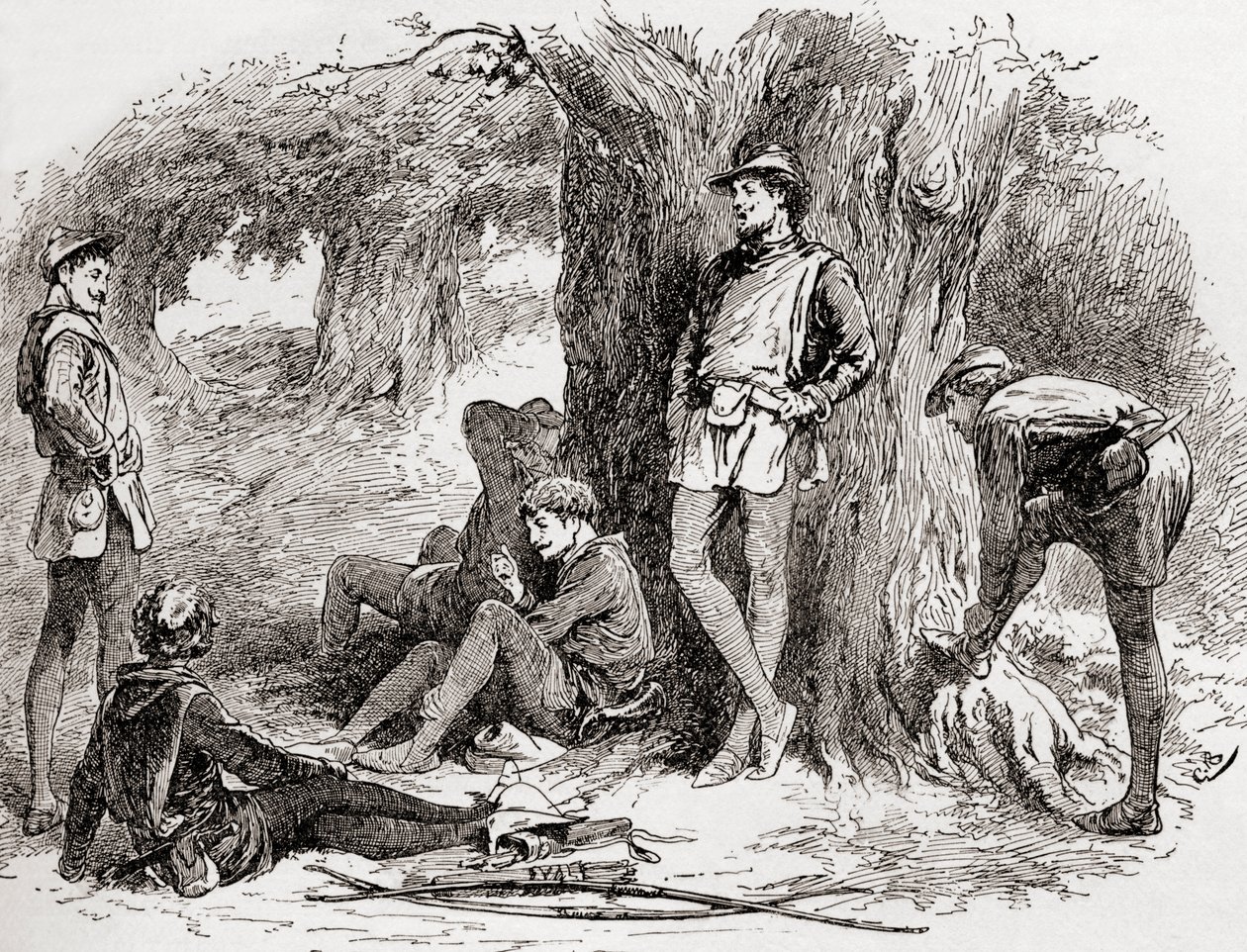 Una scena dal dramma di William Shakespeare Come vi piace, Atto II, Scena 5 da Gordon Frederick Browne