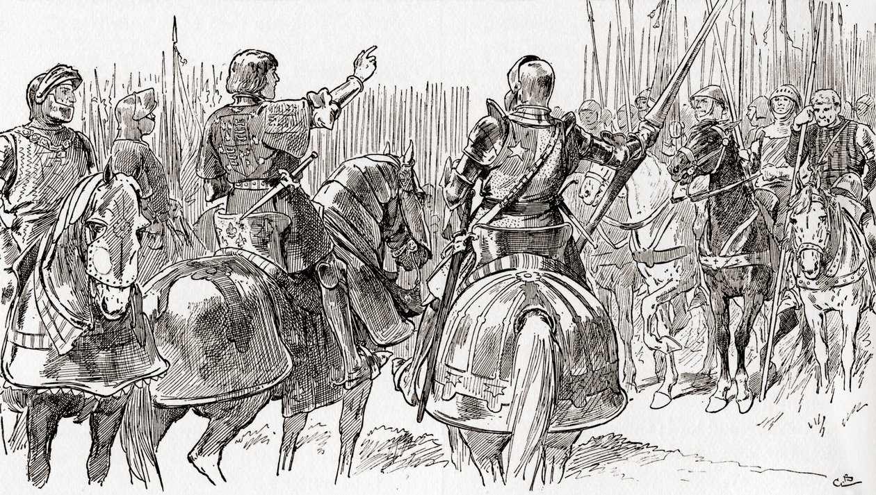Una scena dal dramma di William Shakespeare Riccardo III, Atto V, Scena 2 da Gordon Frederick Browne