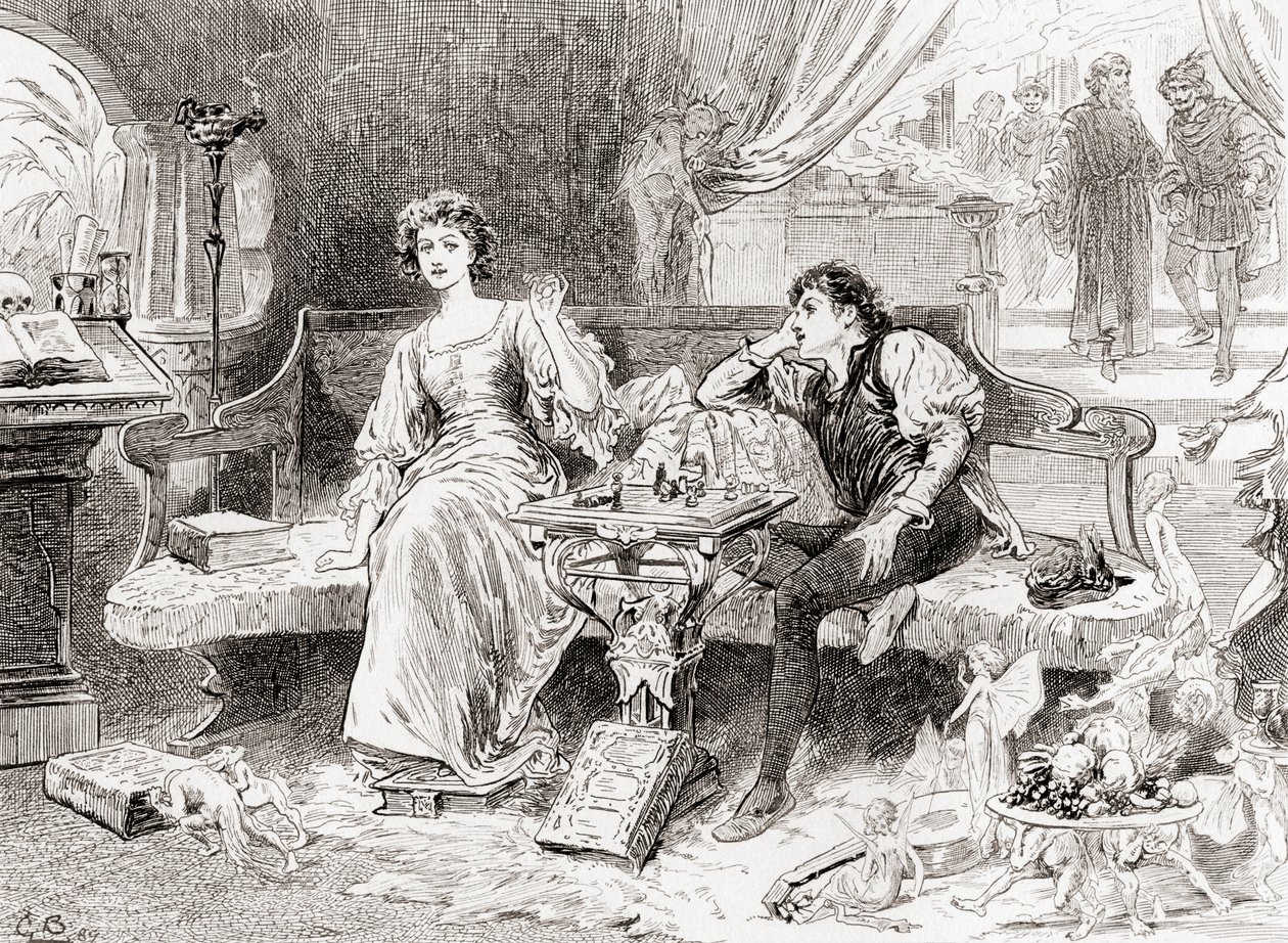 Una scena dal dramma di William Shakespeare La tempesta, Atto V, Scena 1 da Gordon Frederick Browne