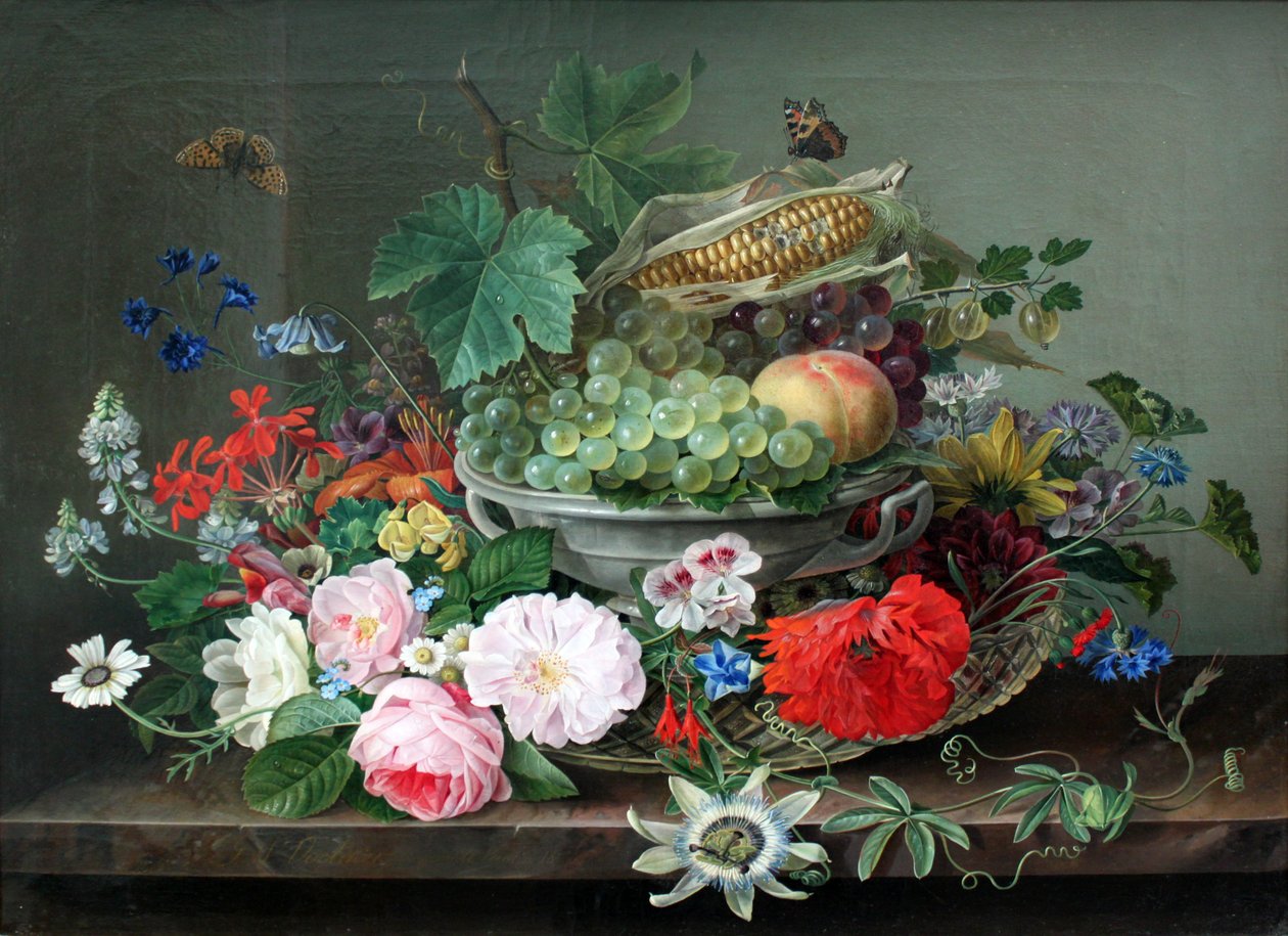 Natura morta con cesto di frutta da Gottfried Wilhelm Voelcker