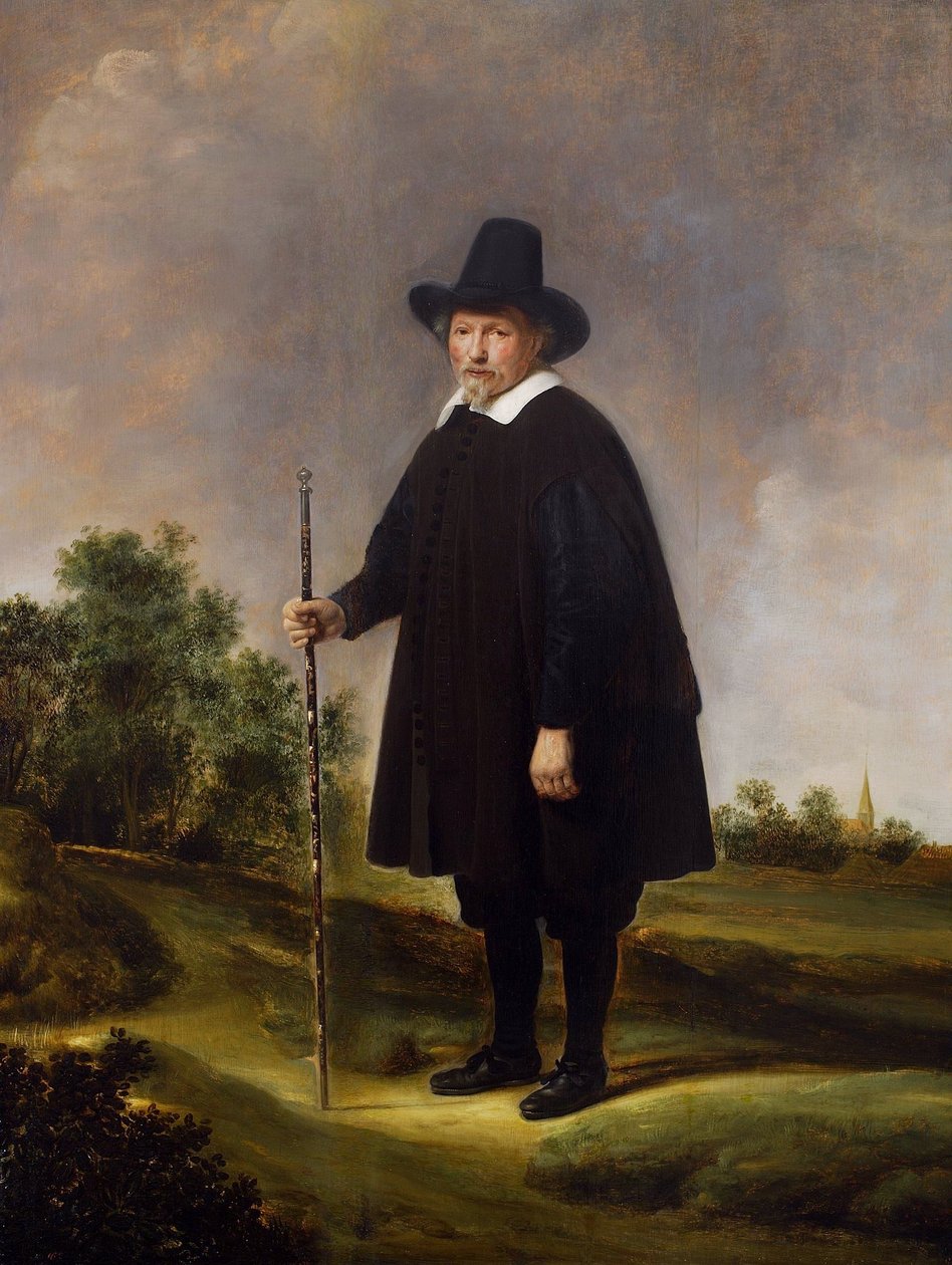 Ritratto di uomo in un paesaggio da Govert Flinck
