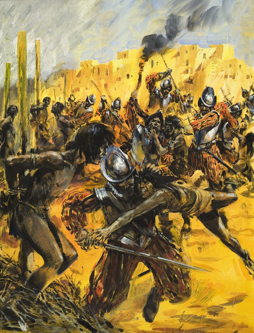 Conquistadores spagnoli (gouache su carta) da Graham Coton