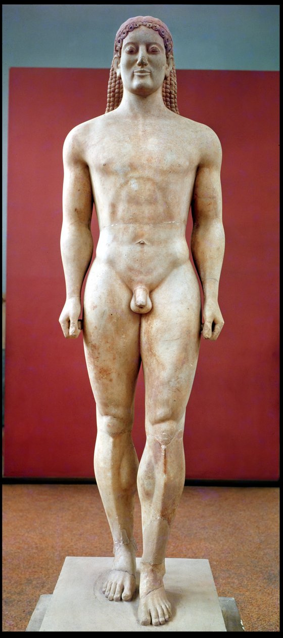 Anavysos Kouros, statua funeraria di Kroisos c.530-520 a.C. da Greek