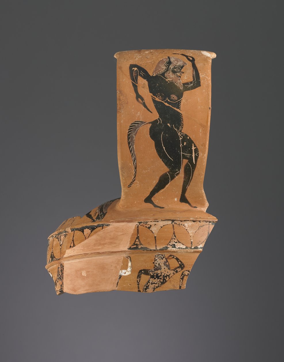 Frammento di anfora attica a figure nere di Nikosthenes, c.550-40 a.C. da Greek