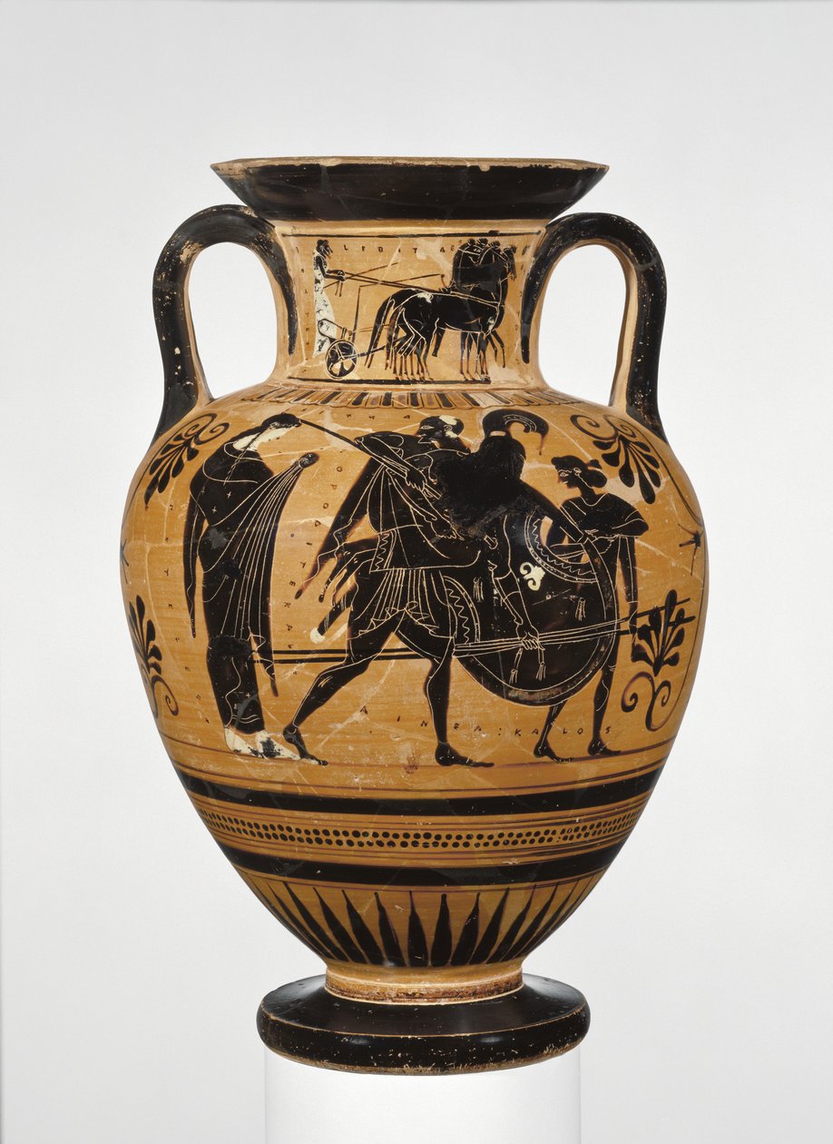 Anfora attica a figure nere che mostra il sacco di Troia c.510 a.C. da Greek