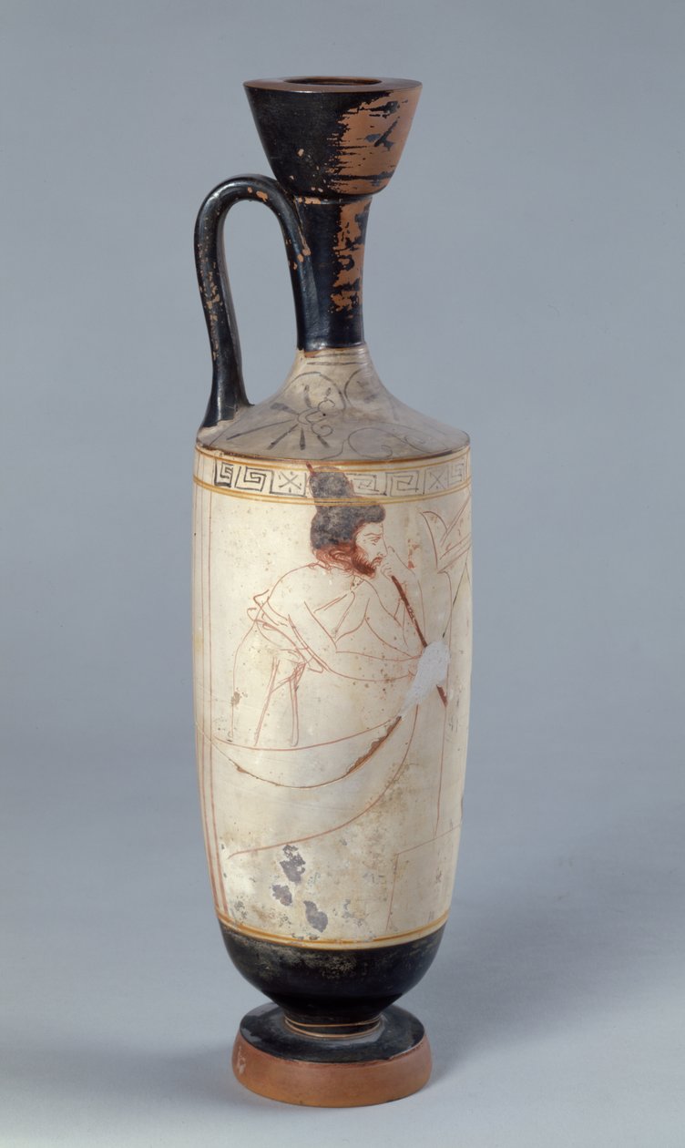 Lekythos attico a fondo bianco che raffigura Caronte, il traghettatore dell