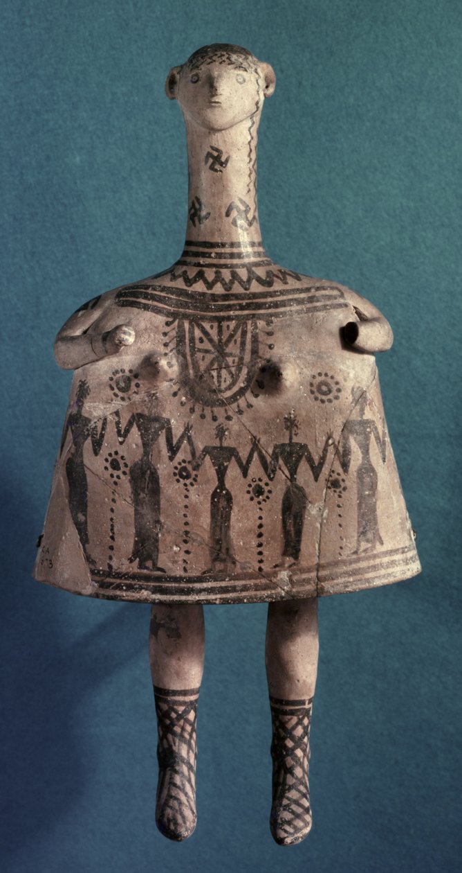 Idolo campaniforme, da Tebe, Beozia, c.700 a.C. da Greek
