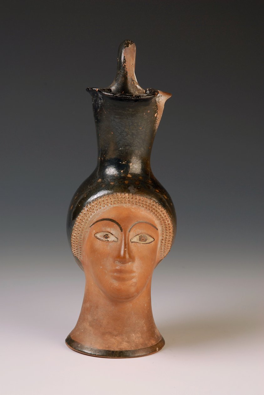 Oinochoe a forma di testa femminile da Greek