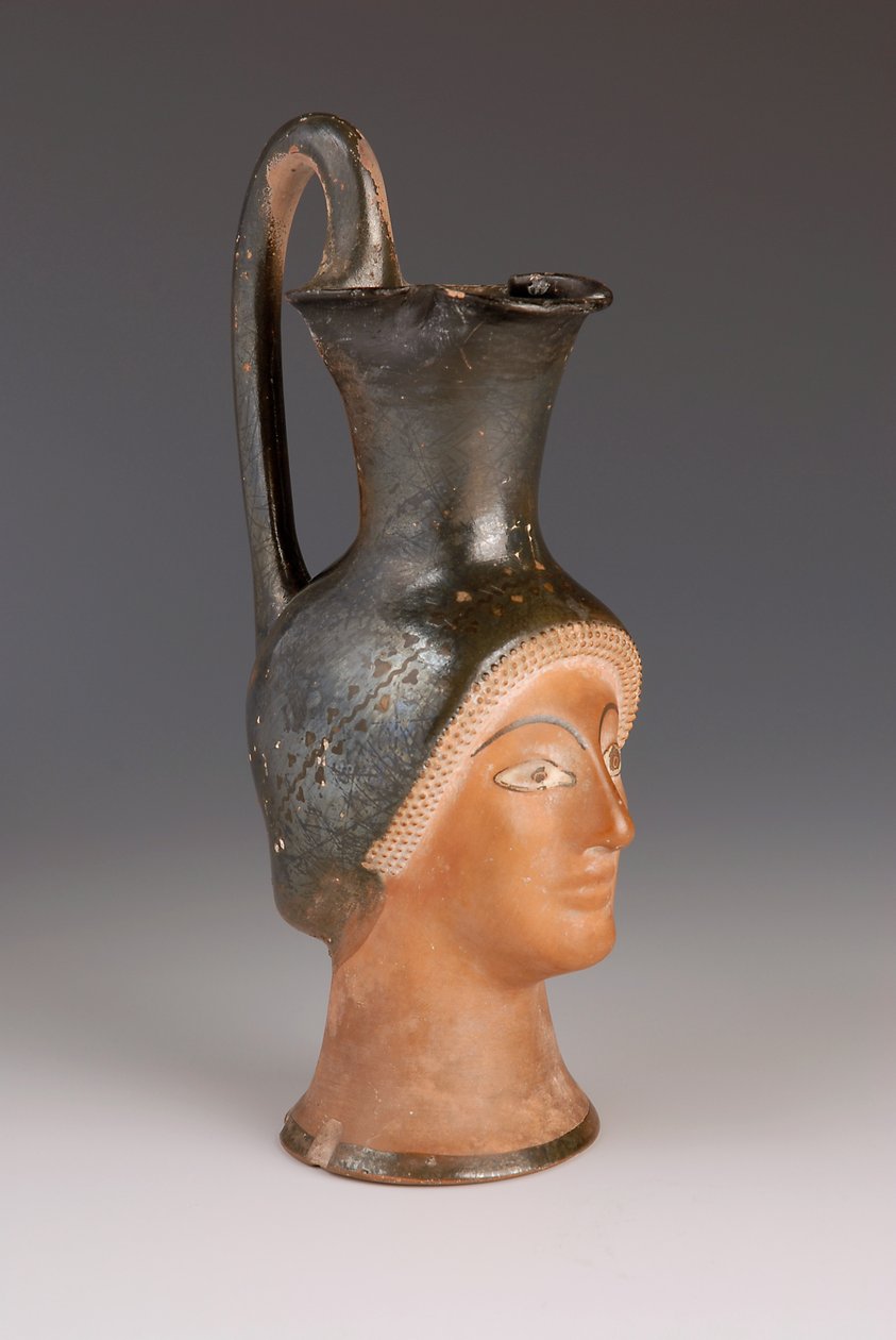 Oinochoe a forma di testa femminile da Greek