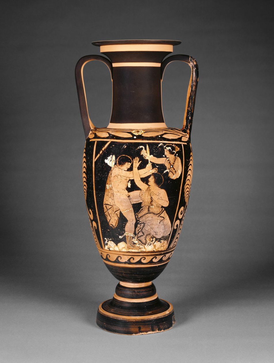 Anfora a collo rosso-figura di Paestan, c.340 a.C. da Greek