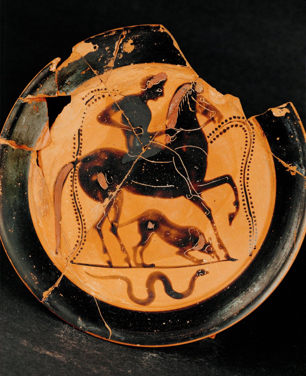 Cavaliere e il suo cane (argilla) da Greek School