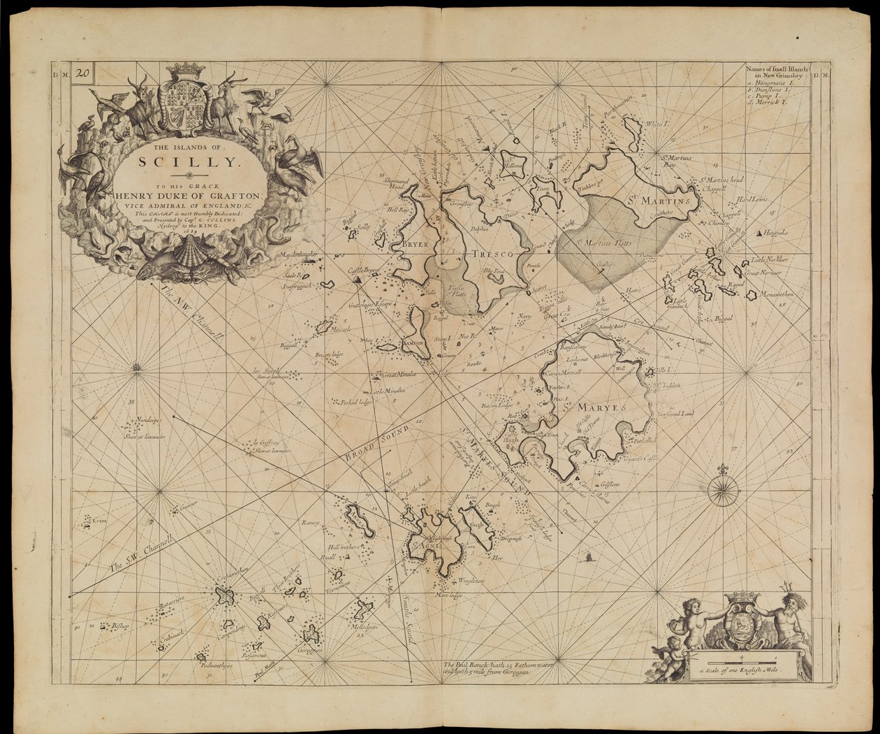 Carta delle Isole Scilly, c.1693 da Greenvile Collins