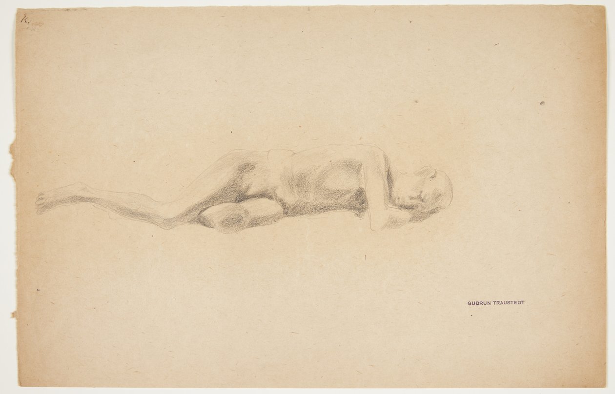 Studio di calco in gesso da Pompei. Uomo sdraiato da Gudrun Traustedt