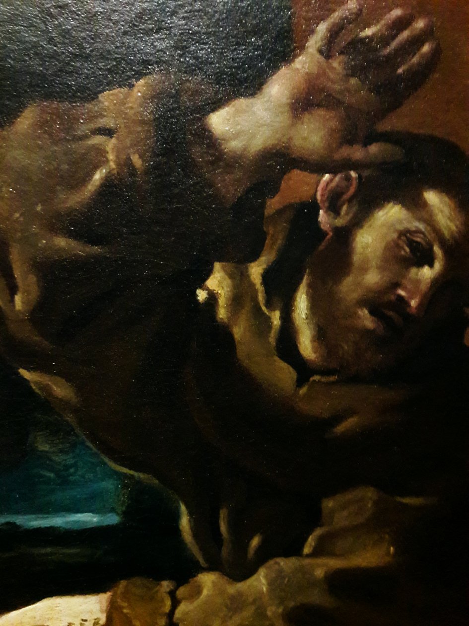 San Francesco con un angelo che suona il violino da Guercino