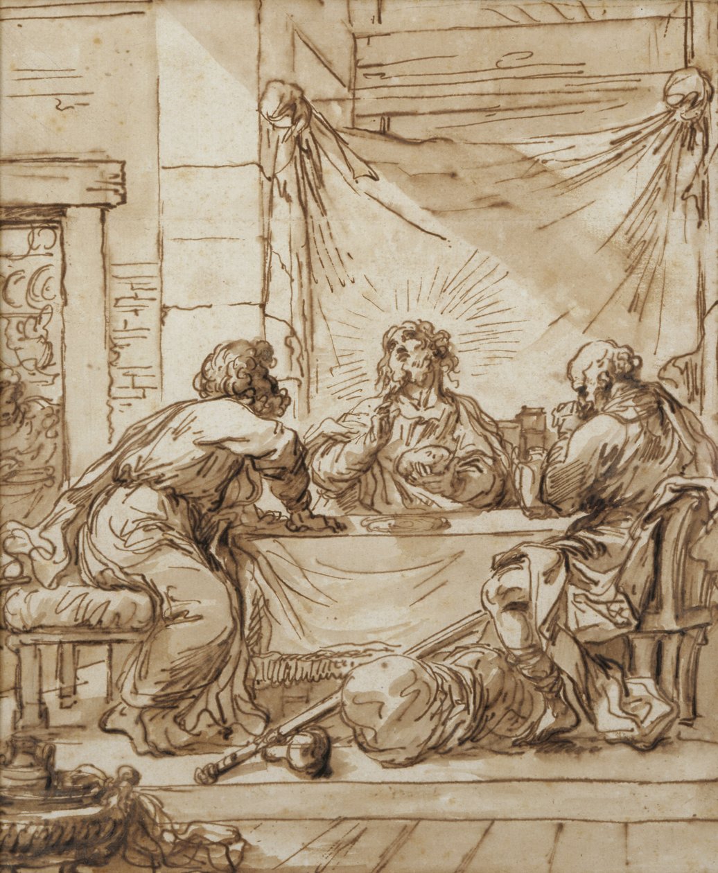 La Cena di Emmaus da Giovanni Francesco Barbieri
