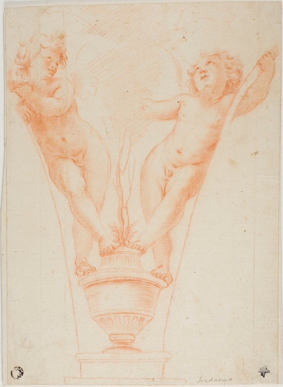 Due putti con pianta in vaso da Guido Reni