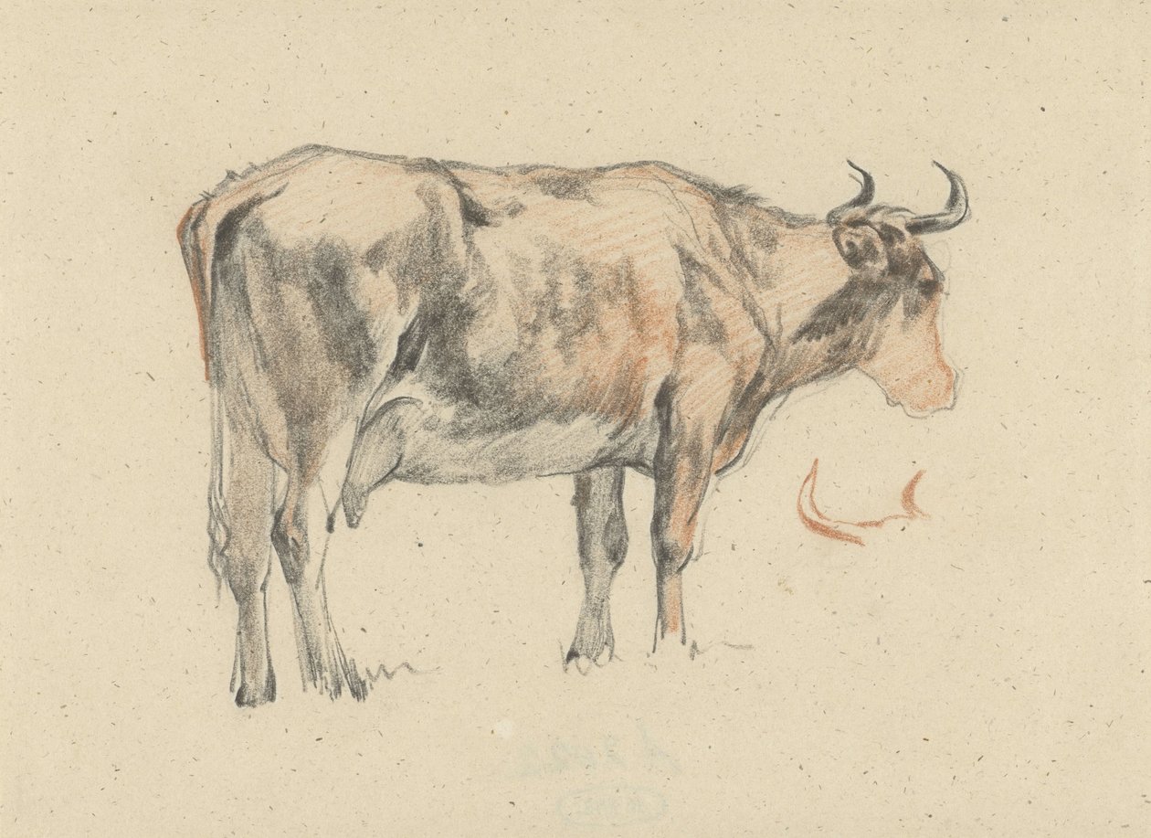 Mucca in piedi, verso destra da Guillaume Anne van der Brugghen