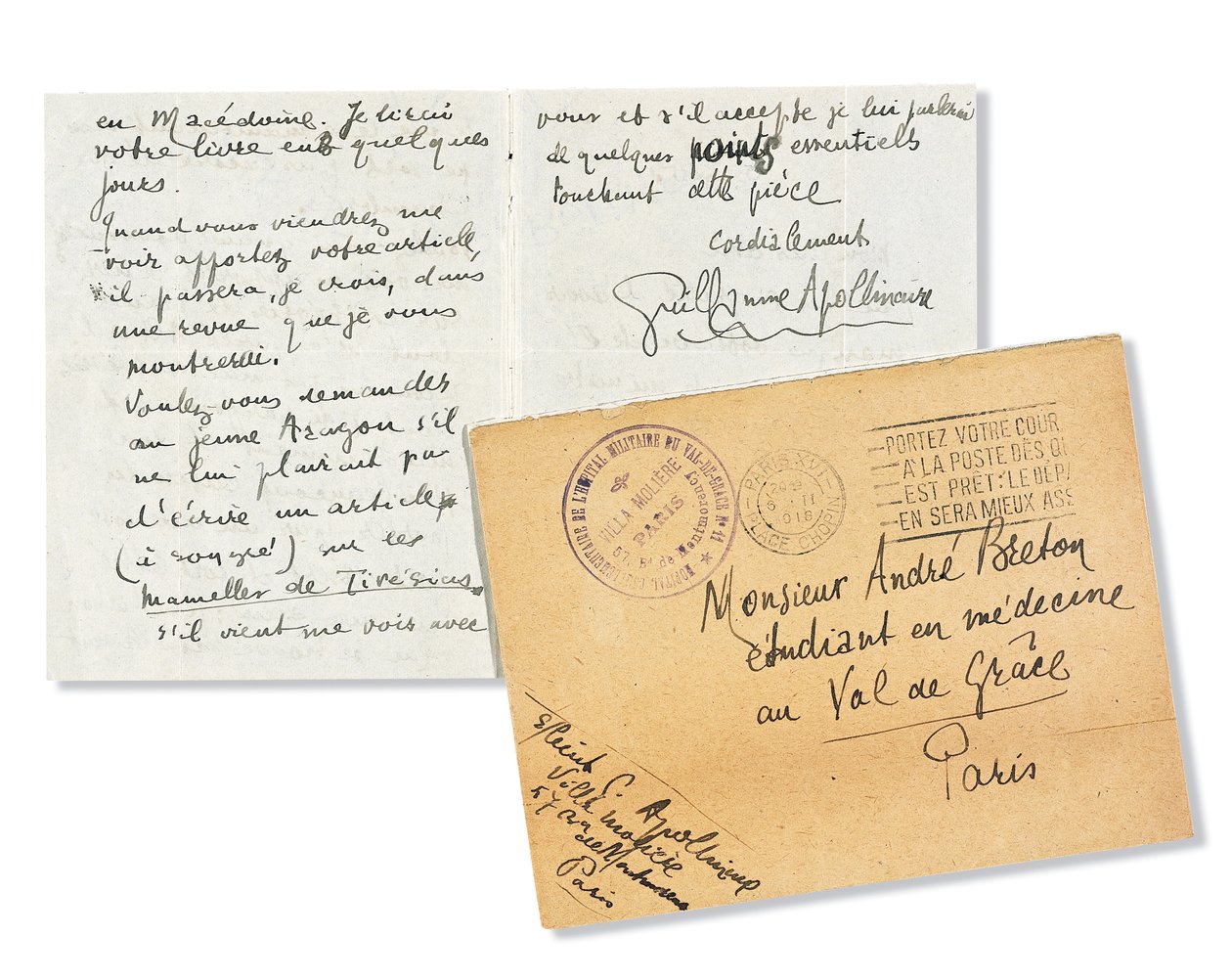 Lettera ad André Breton da Guillaume Apollinaire
