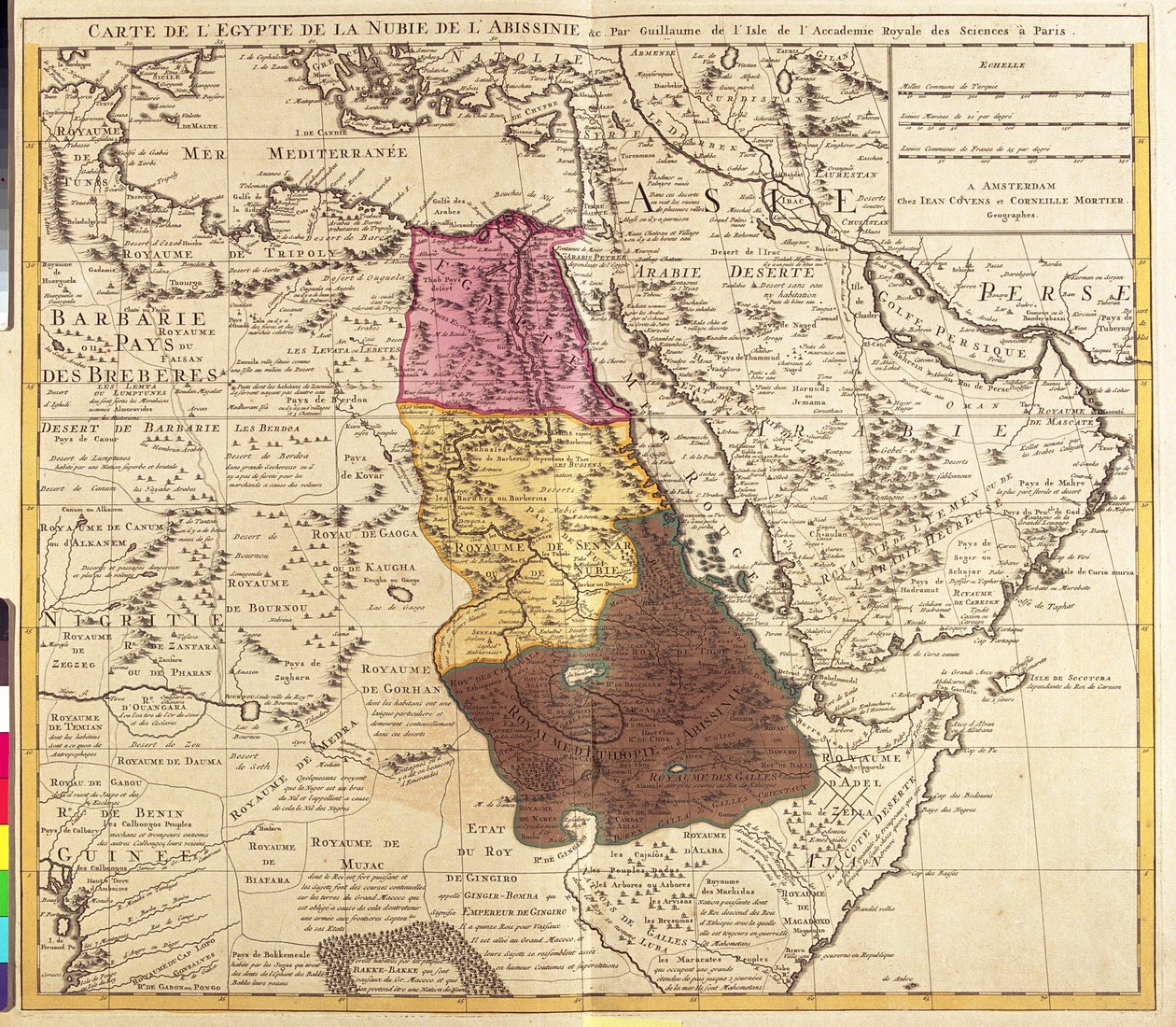 Egitto, Sudan, Eritrea, Gibuti, Etiopia da Guillaume Delisle