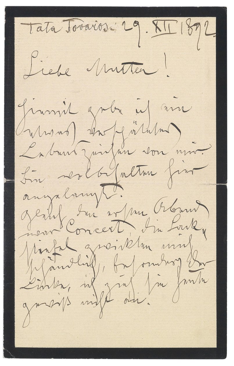 Lettera di Gustav Klimt a sua madre da Gustav Klimt