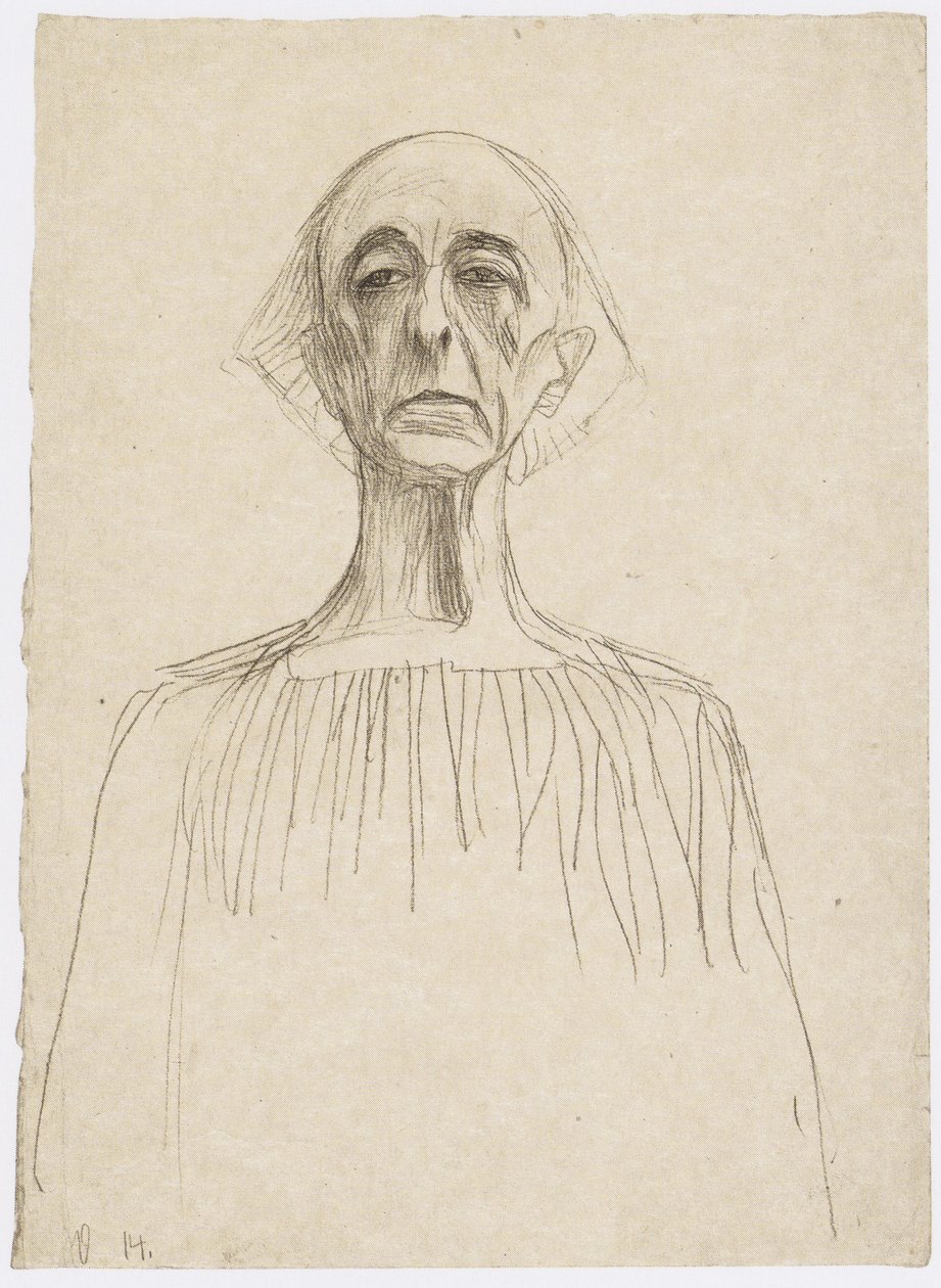 Mezzobusto di un uomo di fronte da Gustav Klimt