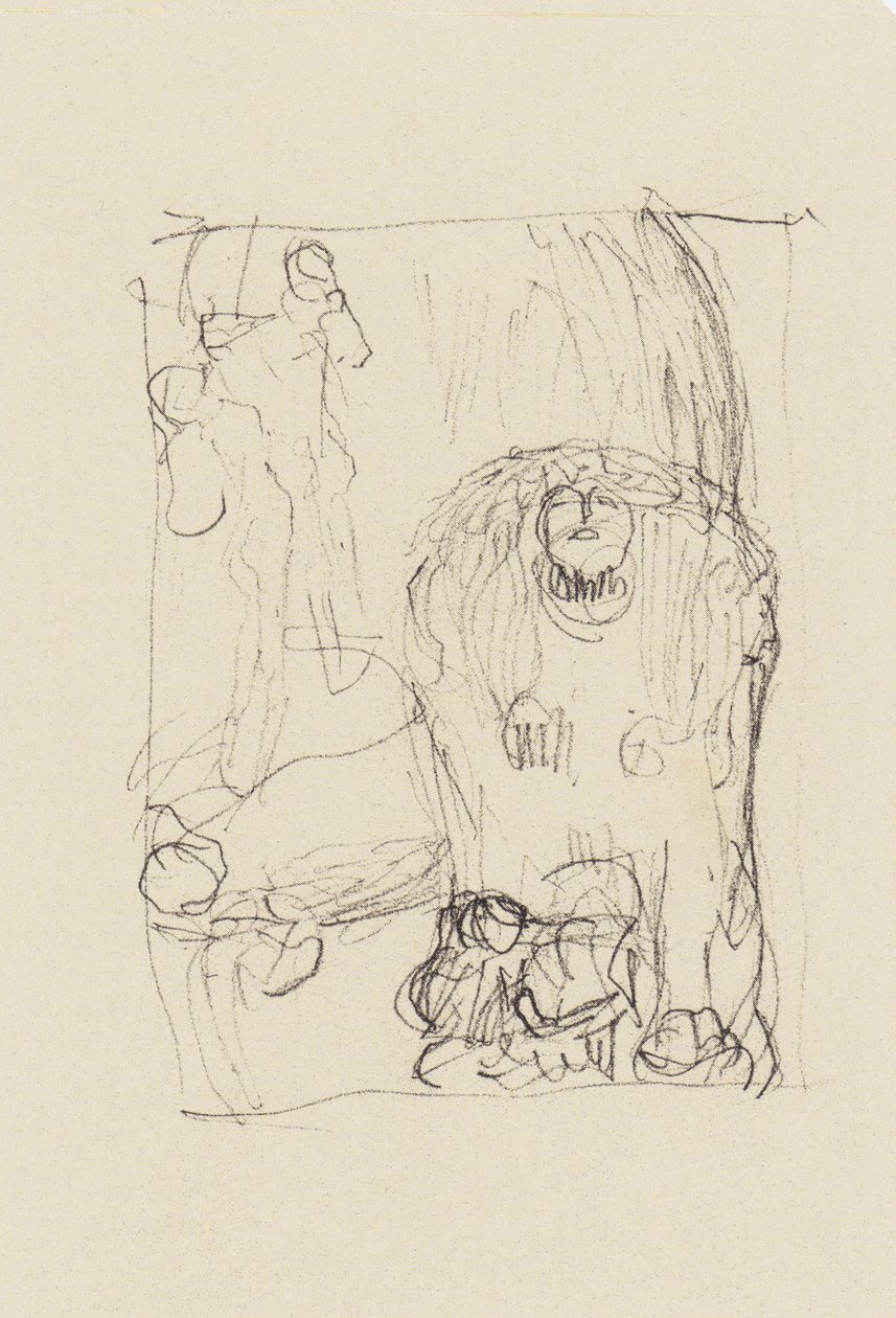 La Sfinge, coppia di amanti con bambino, figura al bordo inferiore da Gustav Klimt