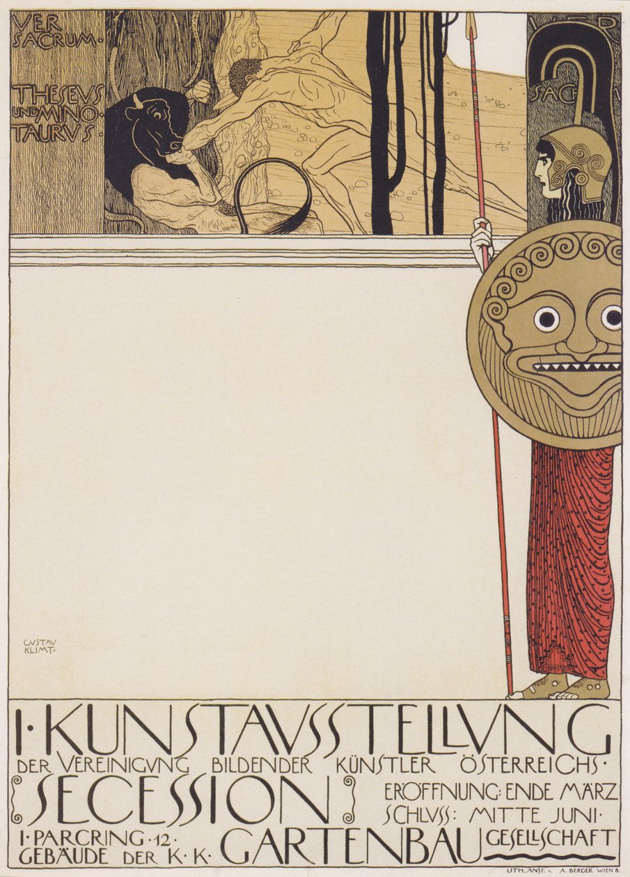 Primo manifesto espositivo della Secessione viennese (versione censurata) da Gustav Klimt