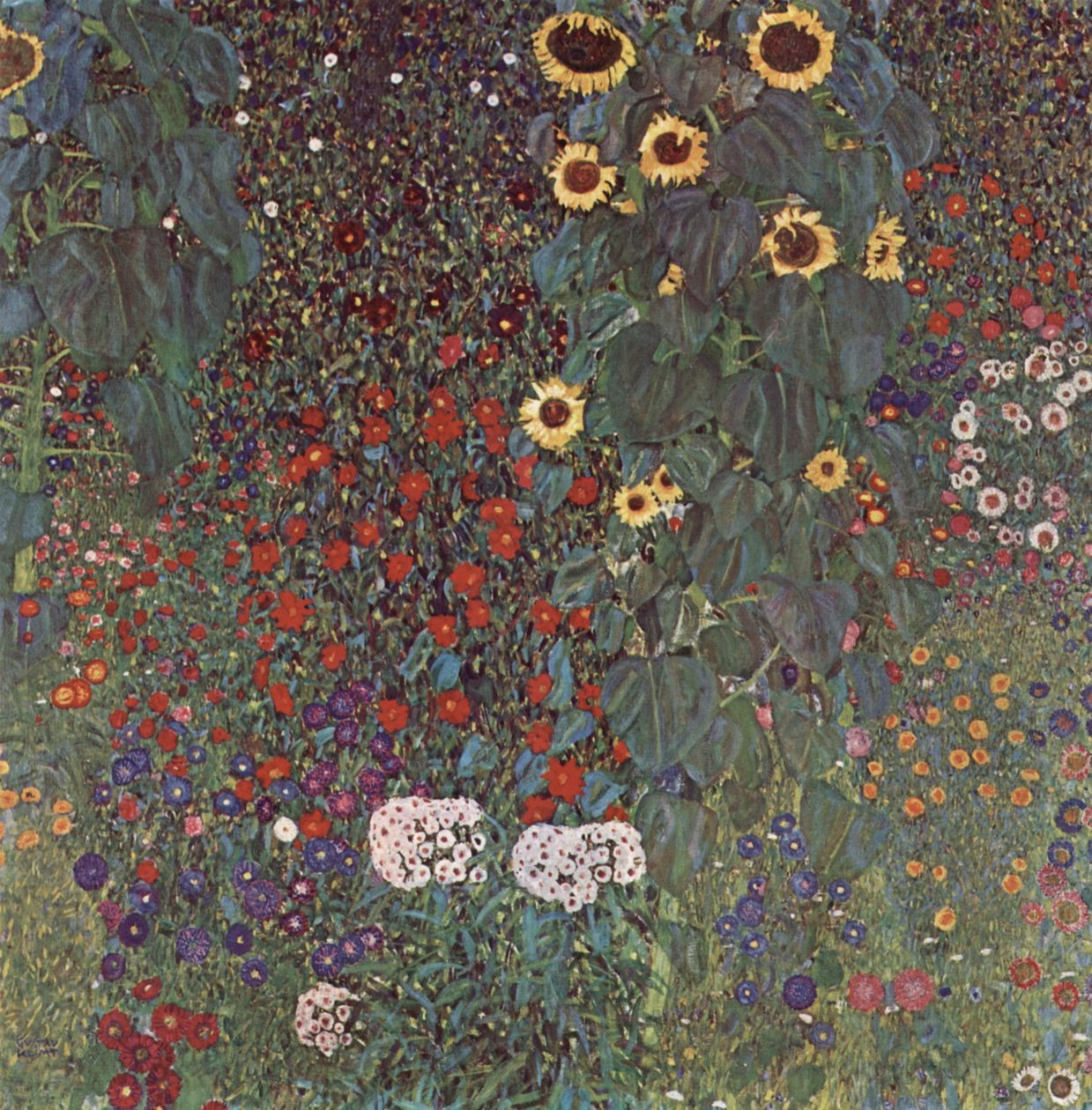 Giardino con girasoli in campagna da Gustav Klimt