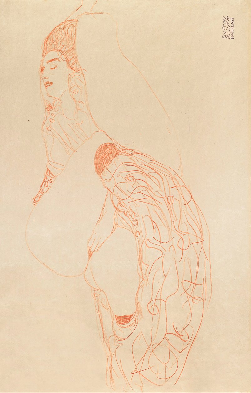 Semi-nudo sdraiato (masturbazione) da Gustav Klimt