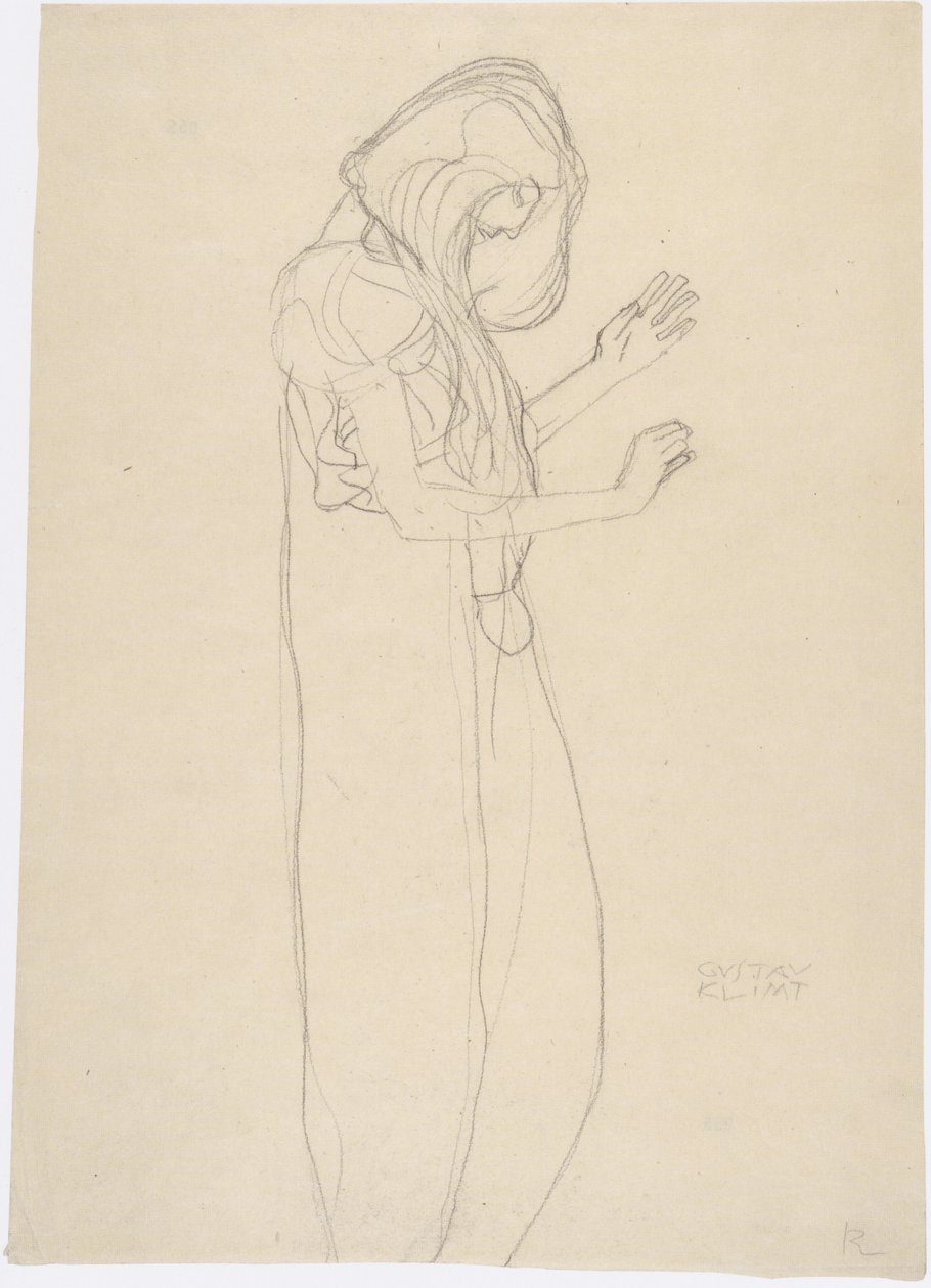 Figura femminile in piedi verso destra da Gustav Klimt