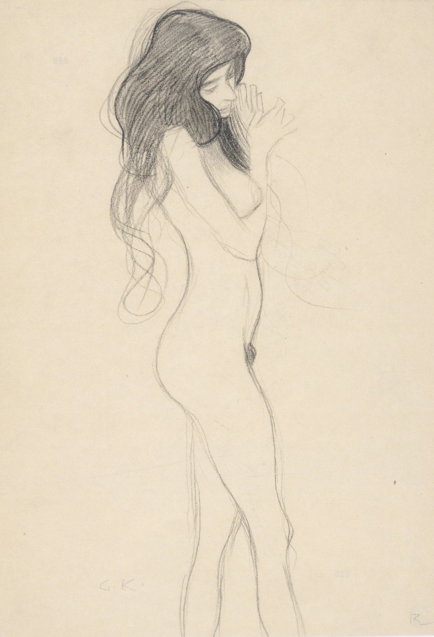 Nudo femminile in piedi verso destra da Gustav Klimt