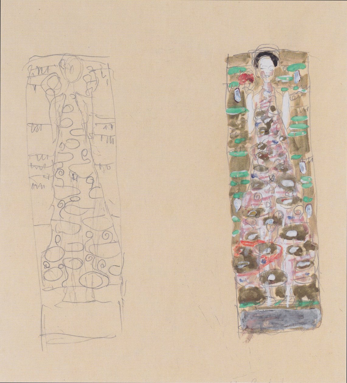 Due bozzetti per la decorazione per Otto Wagner da Gustav Klimt