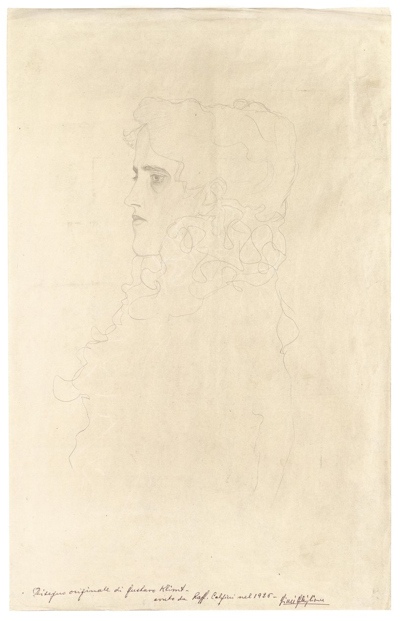 Ritratto di una donna di profilo con colletto a balze da Gustav Klimt