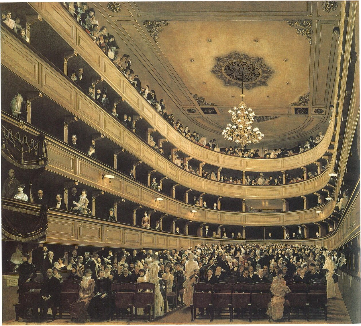 Sala del pubblico nel vecchio Burgtheater di Vienna da Gustav Klimt