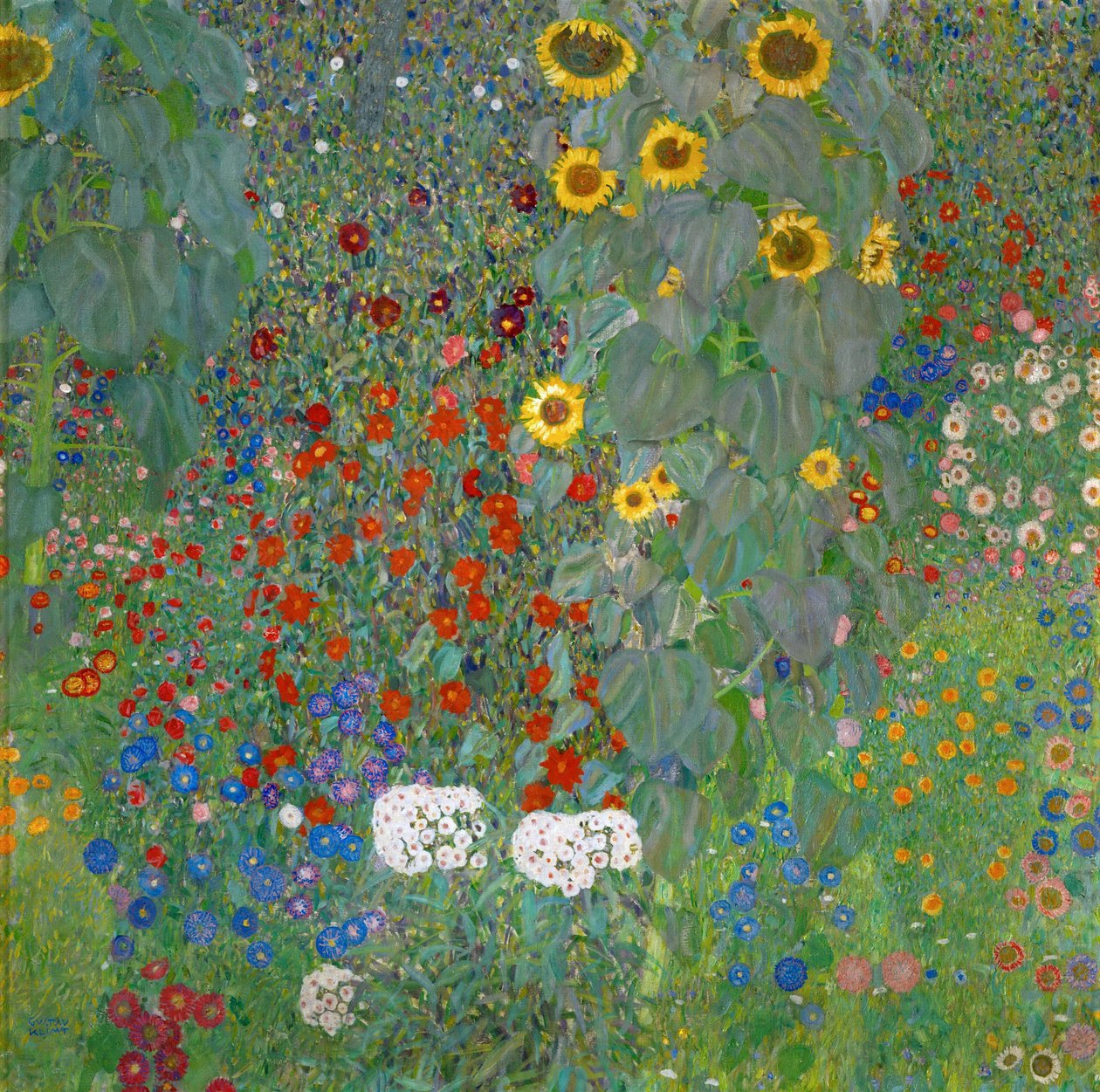 Giardino della fattoria con girasoli, 1905-1906 da Gustav Klimt