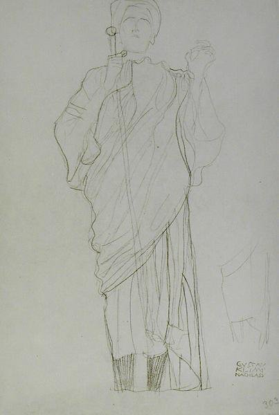 Donna in piedi che tiene una spada da Gustav Klimt