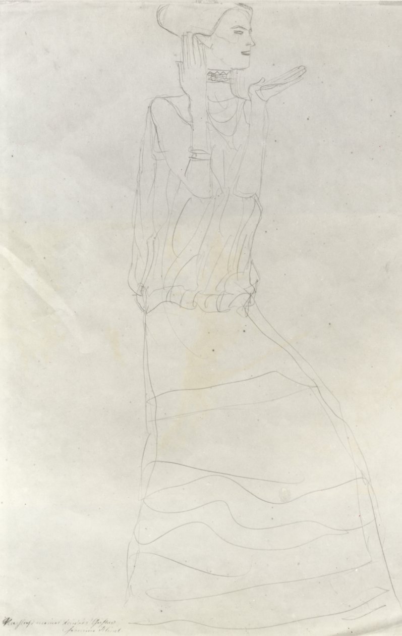 Donna in Piedi con Mani Alzate da Gustav Klimt