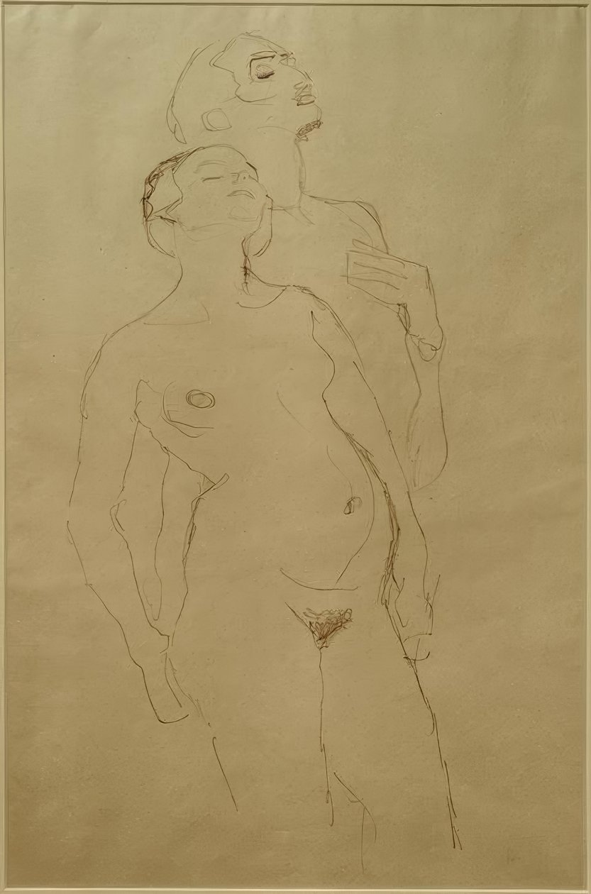 Coppia innamorata in piedi (studio per Adamo ed Eva) da Gustav Klimt