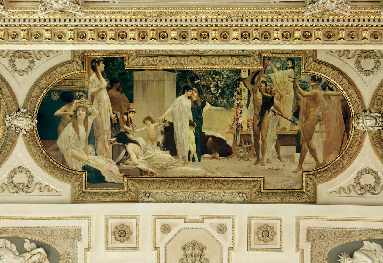 Burgtheater di Vienna (Teatro di Corte), affresco sul soffitto, particolare da Gustav Klimt