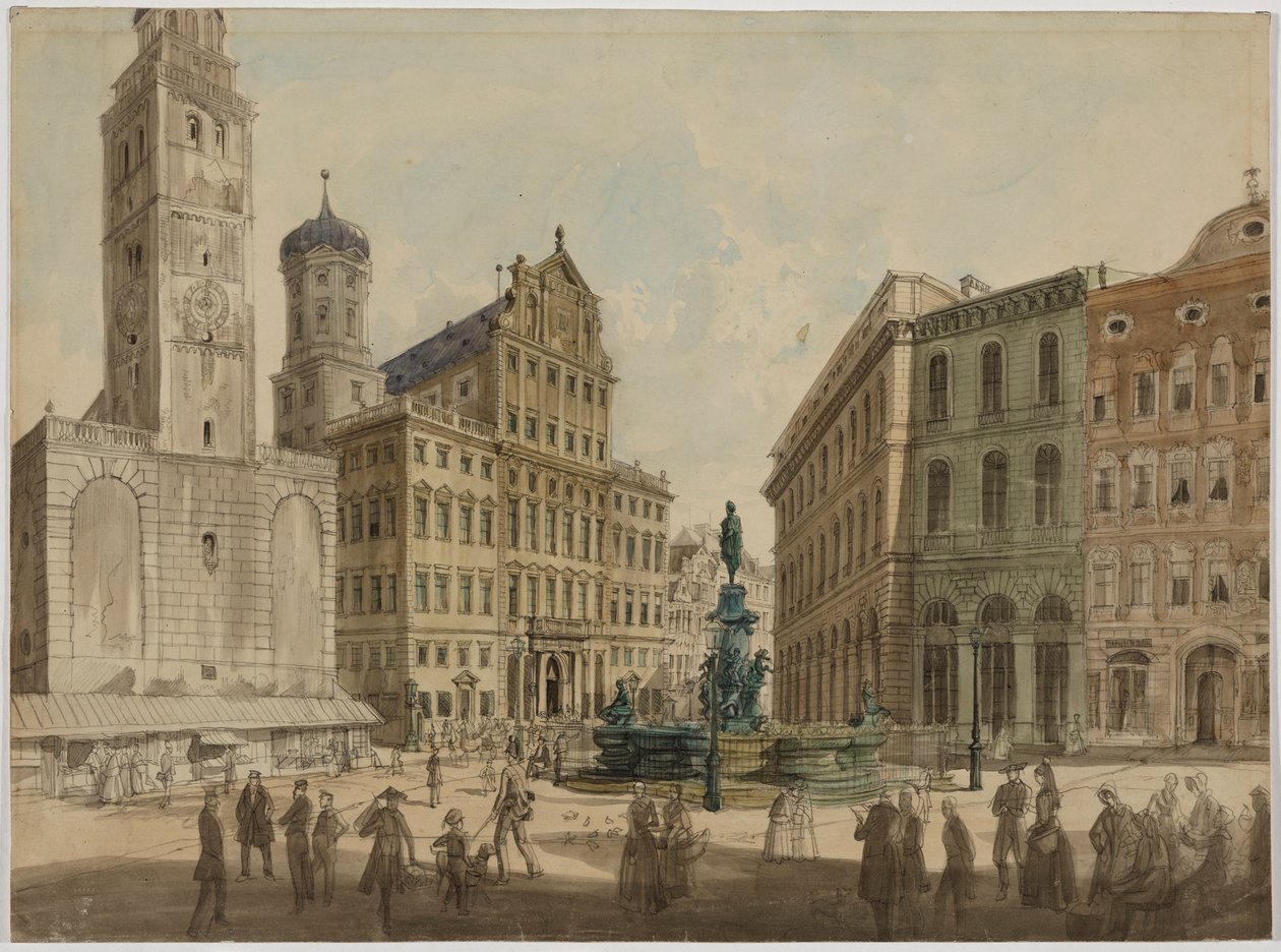 Perlachturm e Municipio di Augusta da Gustav Kraus