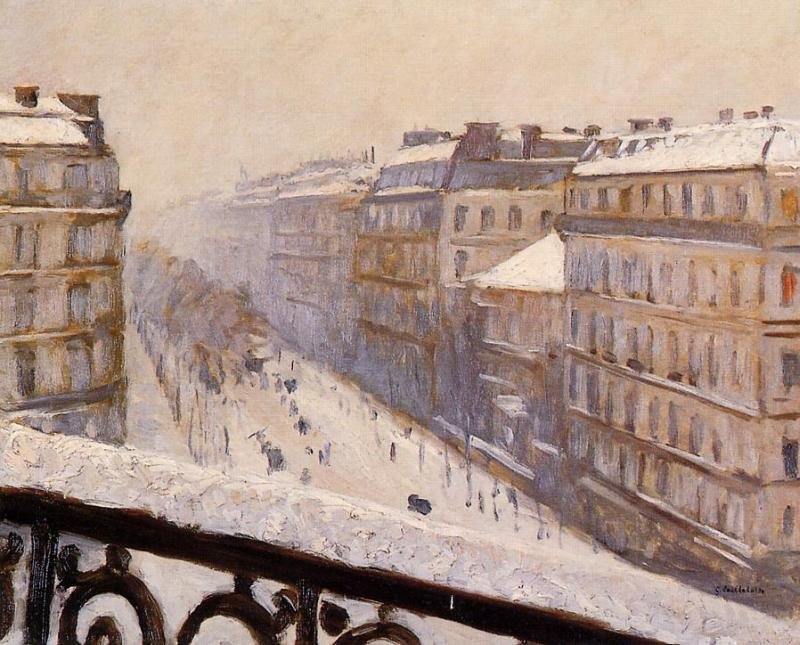 Boulevard Haussmann, effetto neve da Gustave Caillebotte
