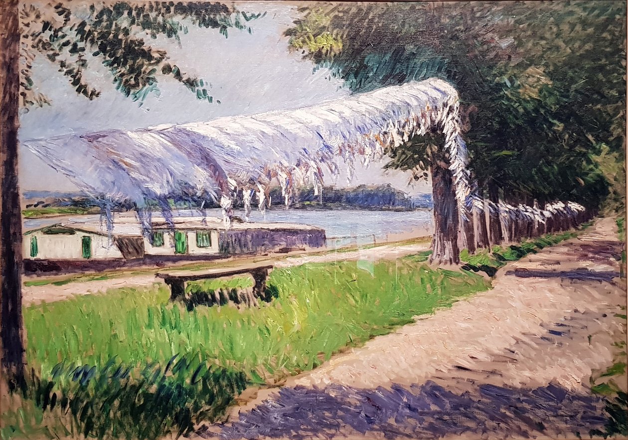Biancheria stesa ad asciugare sulle rive della Senna da Gustave Caillebotte