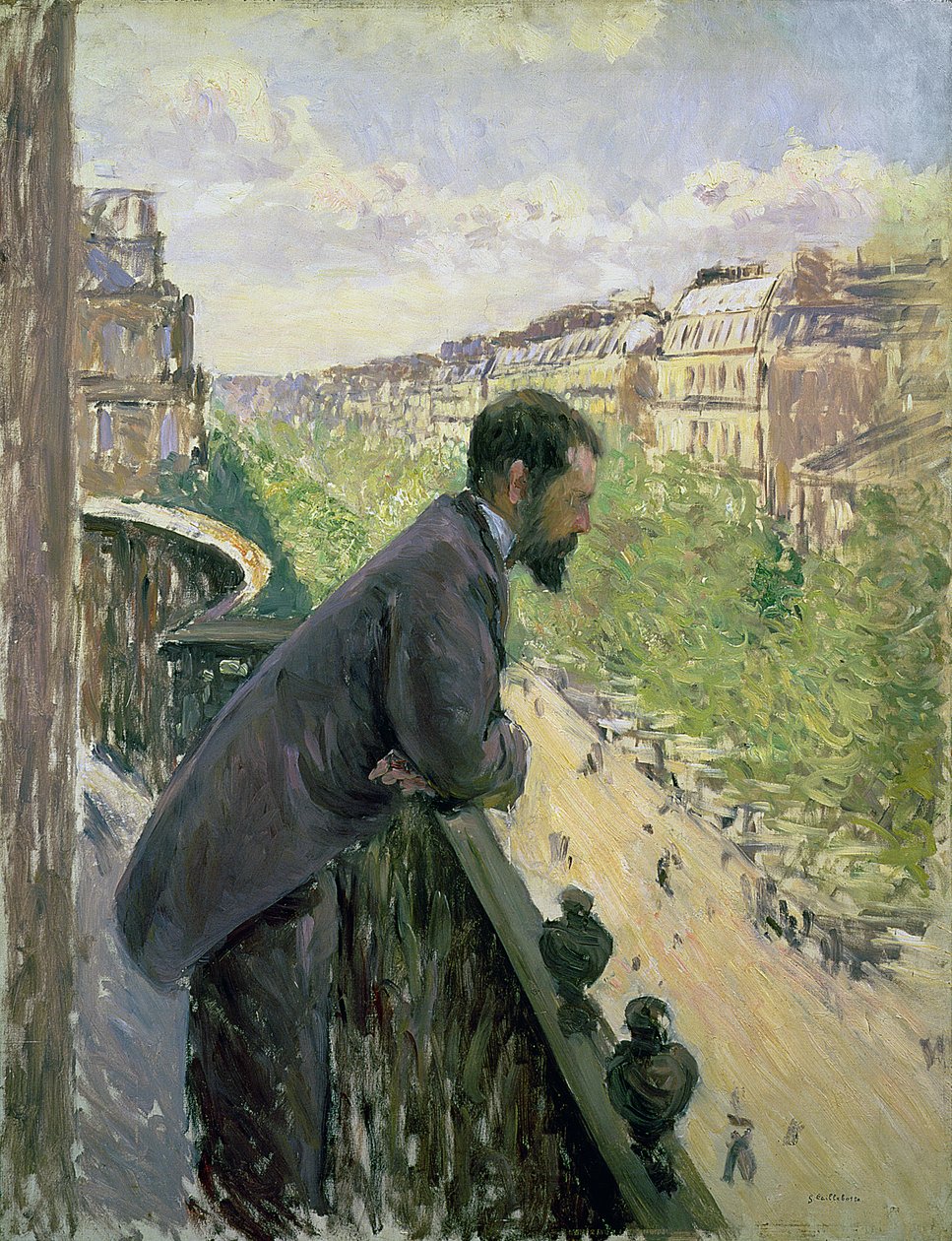 Uomo su un balcone, c.1880 da Gustave Caillebotte