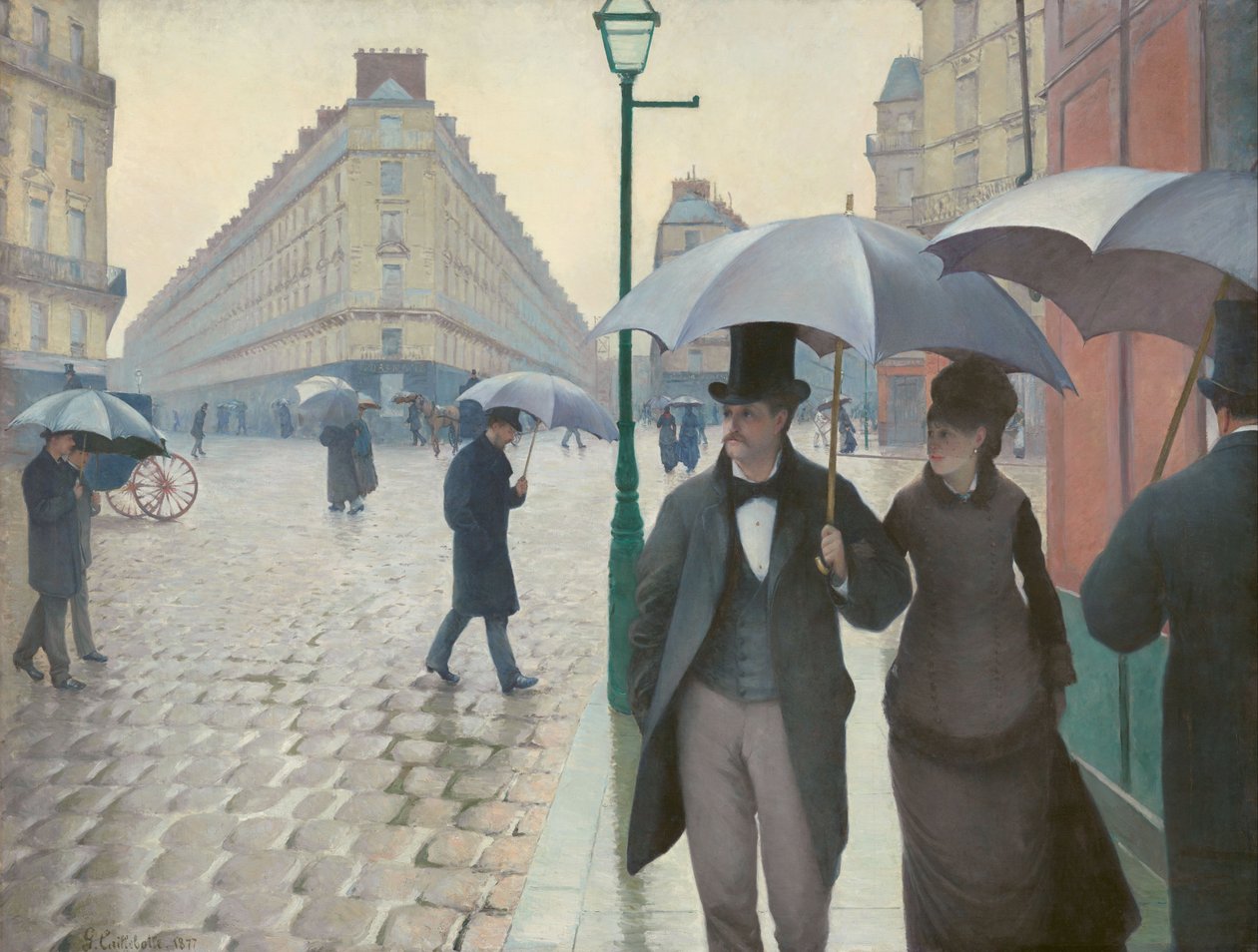 Strada di Parigi; Giorno di pioggia da Gustave Caillebotte