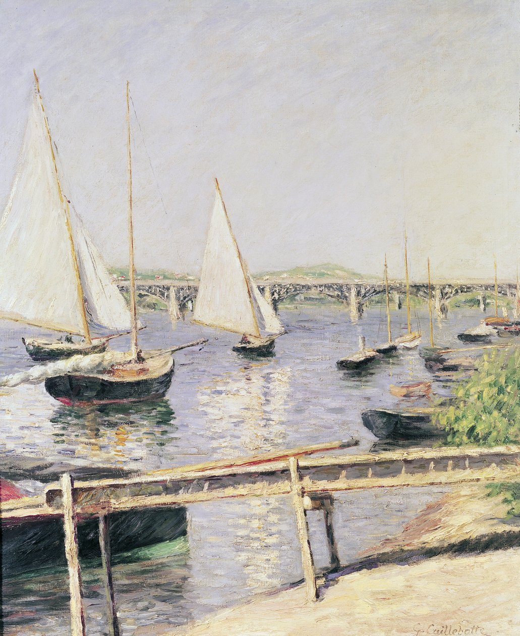 Barche a vela ad Argenteuil, c.1888 da Gustave Caillebotte