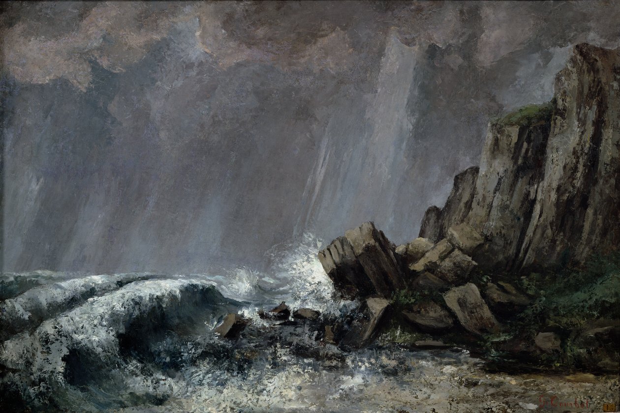 Acquazzone a Etretat da Gustave Courbet