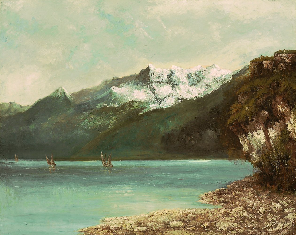 Lago di Ginevra e i Dents du Midi, 1877 da Gustave Courbet