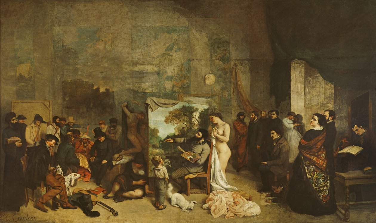 Lo Studio del Pittore, una Vera Allegoria, 1855 da Gustave Courbet