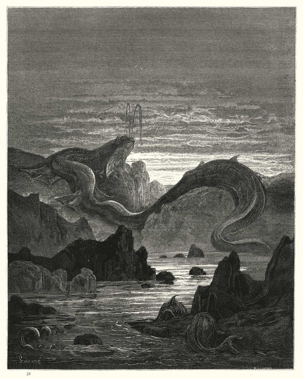 Illustrazione di Gustave Doré per Il Paradiso Perduto di Milton, Libro VII, versi 415, 416 da Gustave Dore