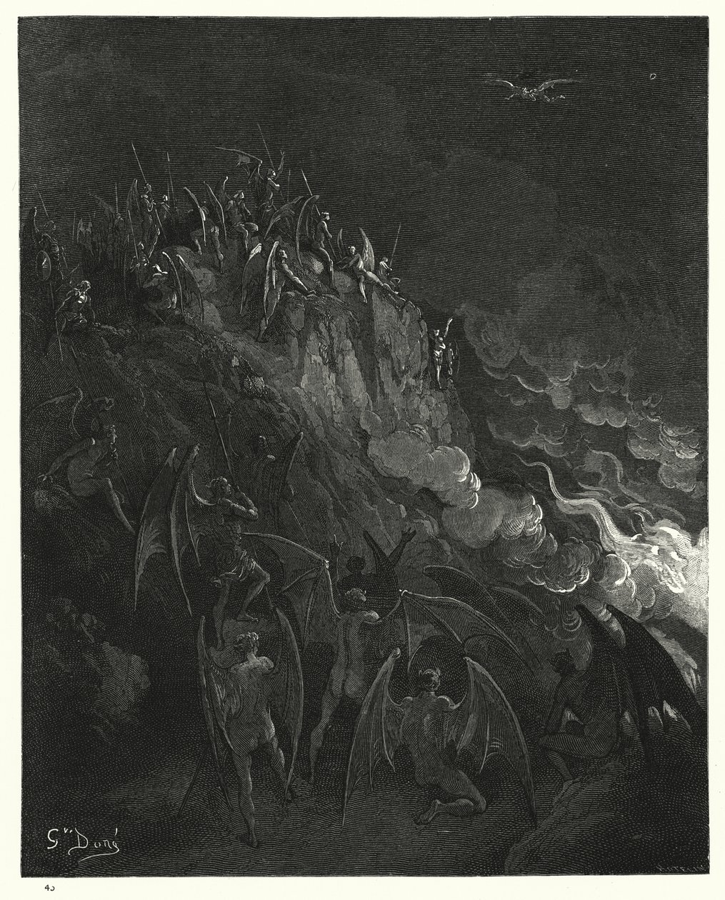 Illustrazione di Gustave Doré per Il Paradiso Perduto di Milton, Libro X, versi 439-441 da Gustave Dore